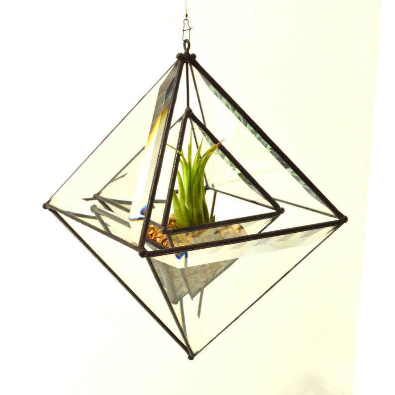 Jardinière imbriquée en verre biseauté Pyramid Air Plant image 1