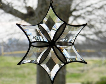 Medium Morphing Beveled Glass 3D Star Suncatcher