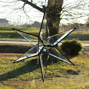 Large Beveled Glass Six Pointed Star