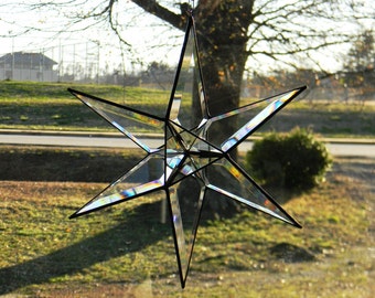 Large Beveled Glass Six Pointed Star
