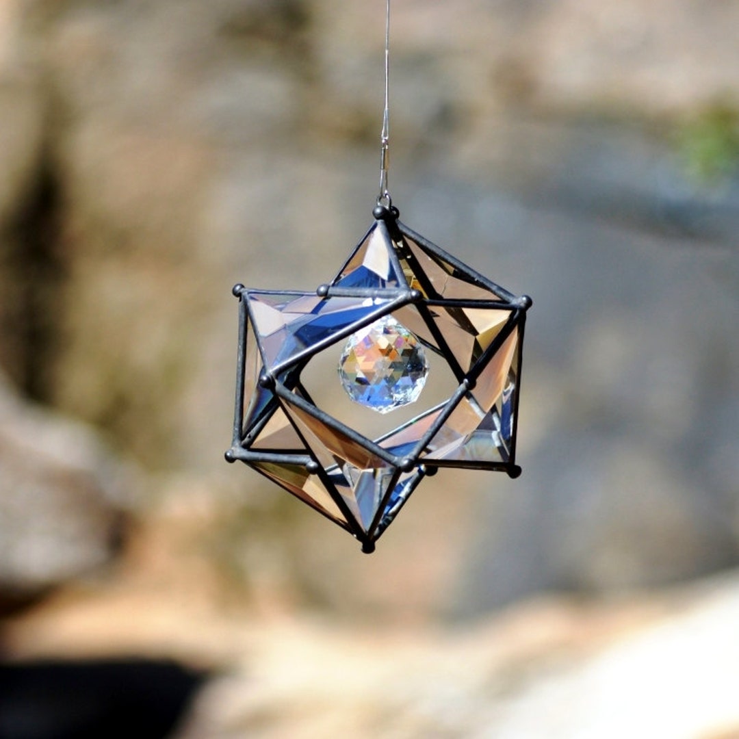 4 Inch Complex Beveled Orb With 30mm Crystal Ball Accent - Etsy