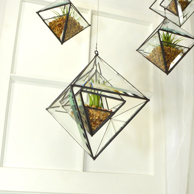 Jardinière imbriquée en verre biseauté Pyramid Air Plant image 5