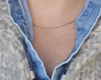 10K 2.67g 16 Inch Solid Gold 1mm Rope Chain Necklace with Spring Clasp