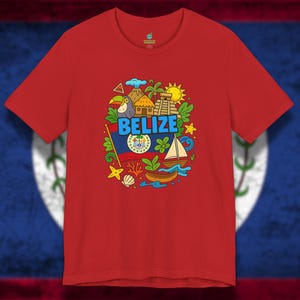 Belize Flag Shirt: Folk Art Style, Belizean Pride