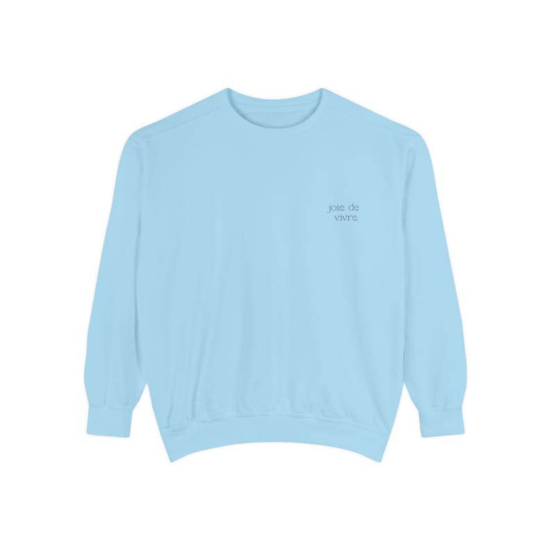 joie de vivre Sweatshirt | Oversized Comfort Colors 1566 Crewneck | Minimalist French Graphic Sweater | Cute Matching Couple Gift image 7
