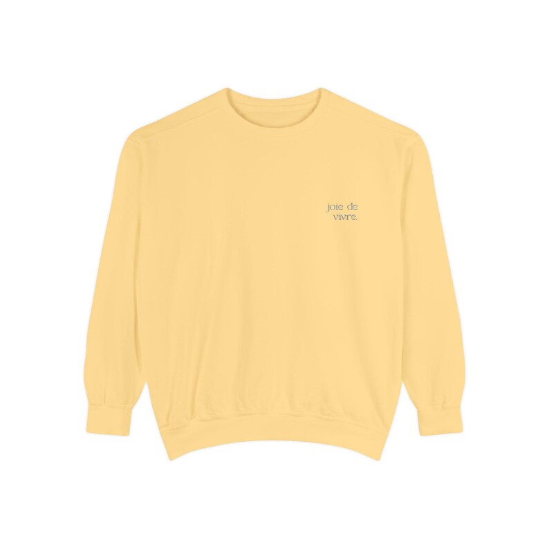 joie de vivre Sweatshirt | Oversized Comfort Colors 1566 Crewneck | Minimalist French Graphic Sweater | Cute Matching Couple Gift image 5