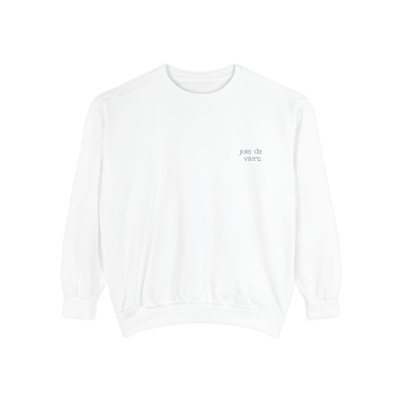 joie de vivre Sweatshirt | Oversized Comfort Colors 1566 Crewneck | Minimalist French Graphic Sweater | Cute Matching Couple Gift image 4
