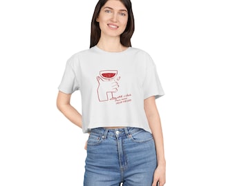 Wine O'clock Graphic Crop Top | Cute Y2K Aesthetic Pinterest Girl Crop Tee