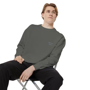 joie de vivre Sweatshirt | Oversized Comfort Colors 1566 Crewneck | Minimalist French Graphic Sweater | Cute Matching Couple Gift image 2