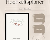 Hochzeitsplaner Printable | Modern Boho Planungs-Booklet als PDF | Checklisten, Budgetplan, Sitzordnung & mehr
