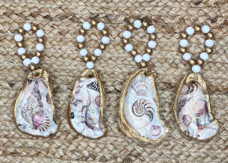 Gold Washed Oyster Shells - Napkin Rings - Set of 4 - Etsy