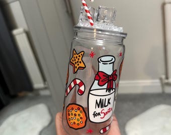 Christmas Milk And Cookies drink custom iced cup