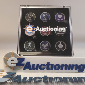 Premium MTG Ability 9 Metal Coin Set | Includes "The One" Rhystic Study Coin | Zinc Alloy |Commander EDH Accessories | 25x3mm | Display Case