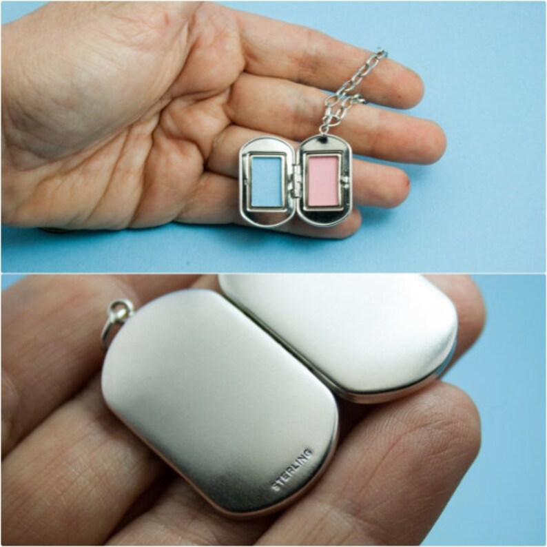 Sterling Silver Locket. Dog Tag Style. Mens or Womens Etsy