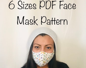 Contoured Face mask PDF Sewing Pattern. Digital Sewing Pattern