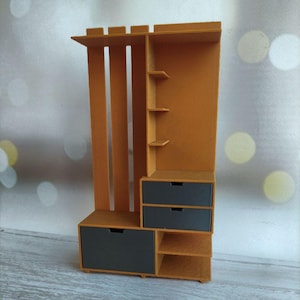 Puppenhaus Möbel. Flurschrank 1:12