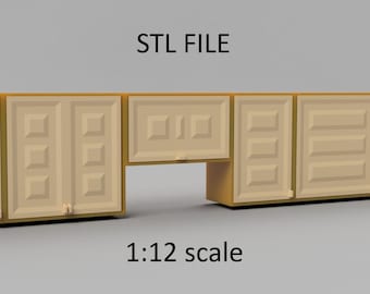 Miniatur Küche Schublade. STL/STEP-Datei für 3D-Druck im Maßstab 1:12.