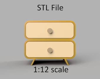 Miniaturowy stolik nocny. Plik STL/STEP do druku 3D, skala 1:12.