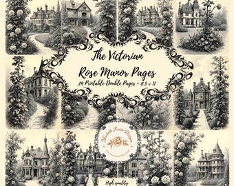 The Victorian Rose Manor Digital Junk Journal dubbele pagina's.