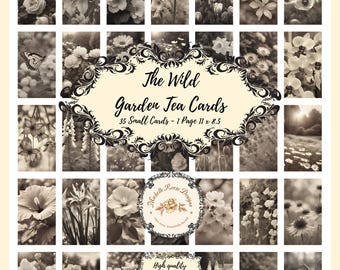 The Wild Garden Tea Cards Digital Junk Journal Kit.