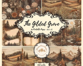 De Gilded Grove Digital Junk Journal-pagina's.
