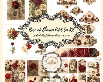 Rose of Saron Digital Junk Journal-uitbreidingskit.