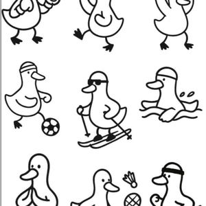 Temporary tattoos - sporty goose - 9 variants