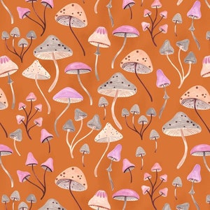 Rost ORANGE Pilze | Fat Quarter oder Stofflänge | Dashwood Studio Stoff | Quilting Stoff | Baumwollstoff | Nähstoff