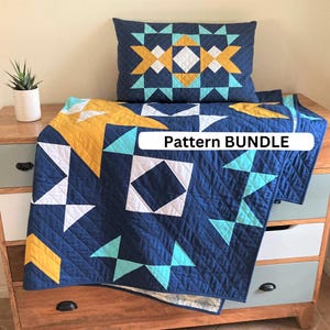 Cosmic Cactus Quilt & Pillow Pattern Bundle (PDF Download)