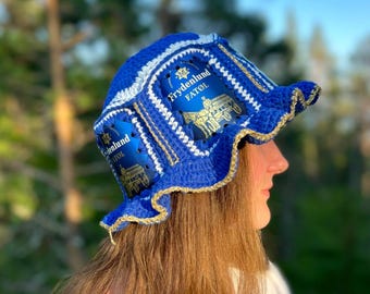 Crocheted beer hat (bucket hat)