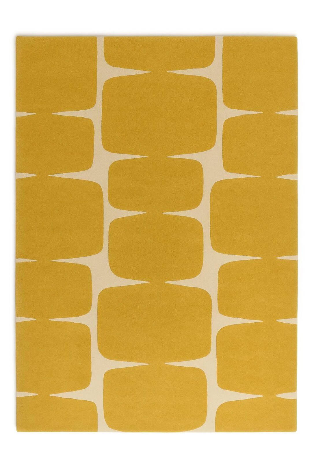Modern Mustard Yellow Hand Tufted Rug | Mid Century Geometric Area ...