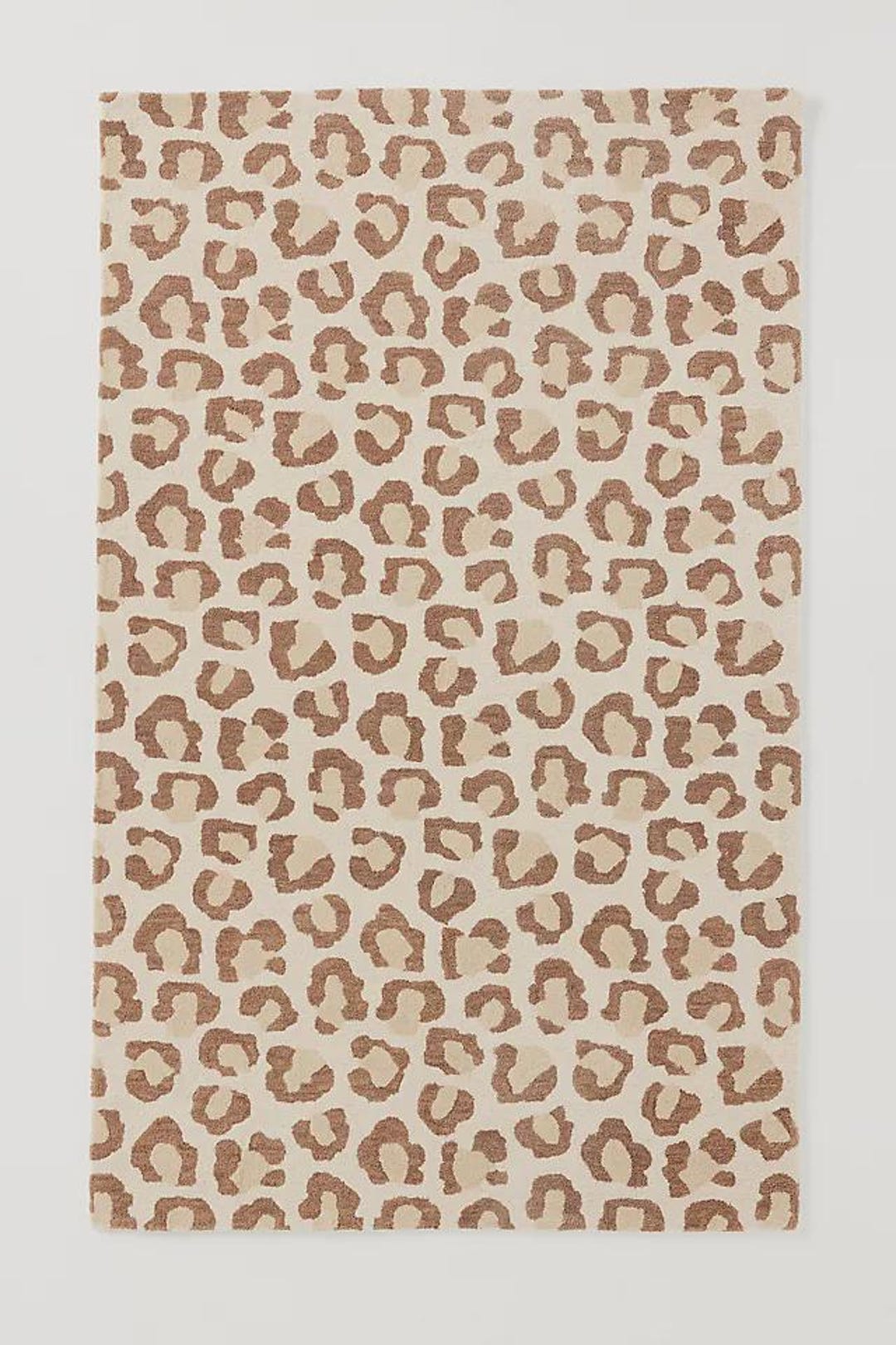 Anthropologie Hand Tufted Leopard Print Rug, Neutral Beige Brown Animal ...