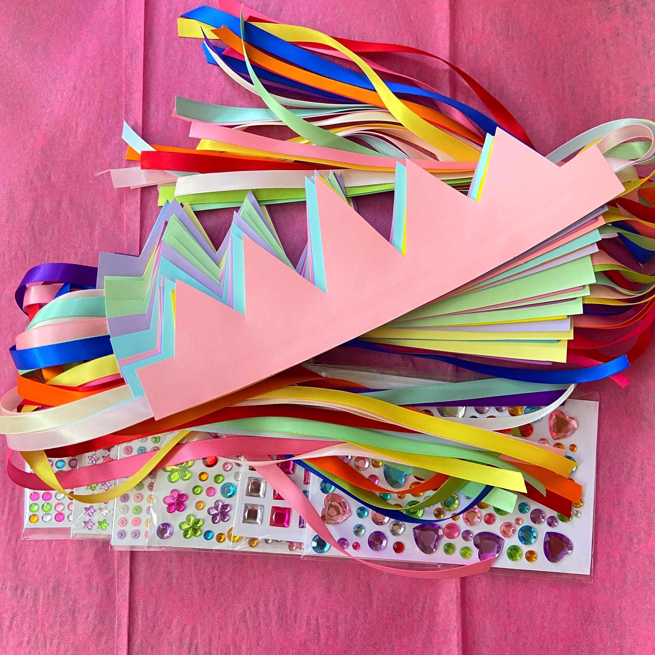 Pre-made Princess Crown Craft Kit | Pastel Birthday Party Activity, Gem ...