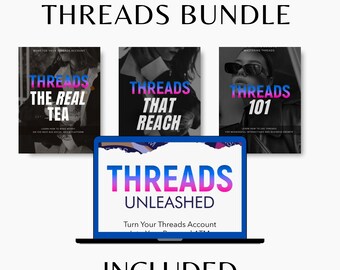 Paquete de guías de crecimiento de Threads (PDF) / Paquete de estrategia 4 en 1 para redes sociales / Descarga digital