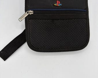 Estuche de transporte cuadrado con cremallera para 20 discos de juegos de Sony Playstation PS1 vintage