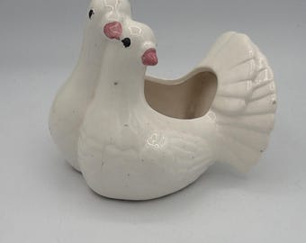 Vintage Rubens Dubbelduva Planter Love Birds MCM Kitsch Suckulent Planter