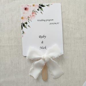 Program fans double sided, Wedding program fans, Wedding personalized fan, wedding program fans assembled. 50units