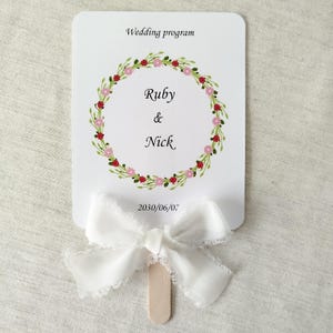 Program fans double sided, Wedding program fans, Wedding personalized fan, wedding program fans assembled. 50units