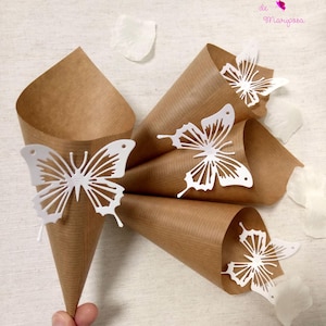 Confetti cones, wedding confetti cones, Paper cone for weddings, kraft cones for wedding. 50units