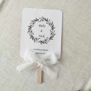 Program fans double sided, Wedding program fans, Wedding personalized fan, wedding program fans assembled. 50units