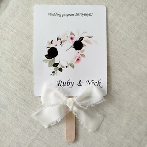 Program fans double sided, Wedding program fans, Wedding personalized fan, wedding program fans assembled. 50units