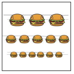 Girlanda z burgerami do druku, dekoracje na imprezę (plik PDF)