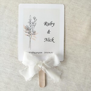 Program fans double sided, Wedding program fans, Wedding personalized fan, wedding program fans assembled. 50units
