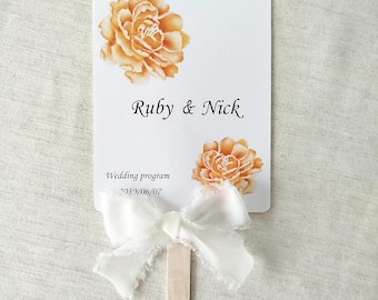 Hochzeit Handfächer Vorlagen, Personalisierte Hochzeitsfächer, zusammengestellte Blumendekoration