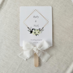 Program fans double sided, Wedding program fans, Wedding personalized fan, wedding program fans assembled. 50units