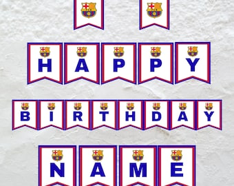 Ghirlanda di compleanno del Barça: decorazioni per la festa della squadra di calcio (file digitale)