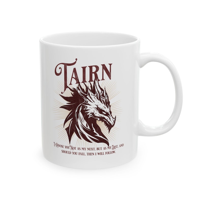 Taza de cerámica del dragón de Tairn, vajilla de fantasía de Fourth Wing. imagen 5