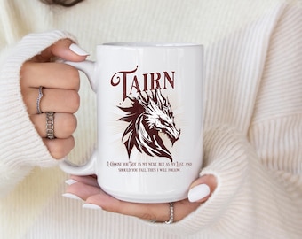 Tairn Dragon Ceramic Mug, Fourth Wing Fantasy Drinkware
