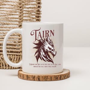 Taza de cerámica del dragón de Tairn, vajilla de fantasía de Fourth Wing. 11oz