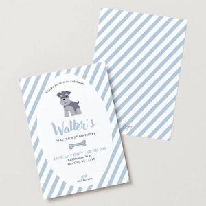 Blue Dog Birthday Party - Birthday Invitation